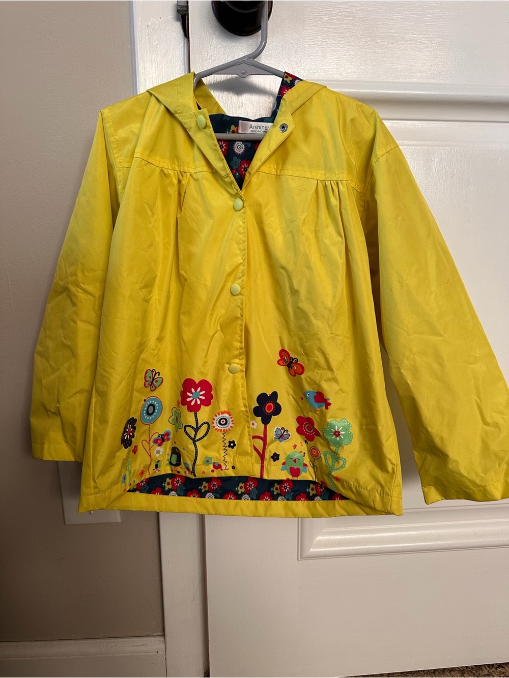 Children's Yellow Floral Rain Jacket